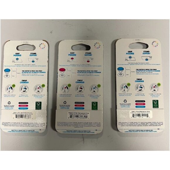 PopSockets PopGrip 3 Design Cell Phone Grip & Stand 3Pk - Picture 2 of 9